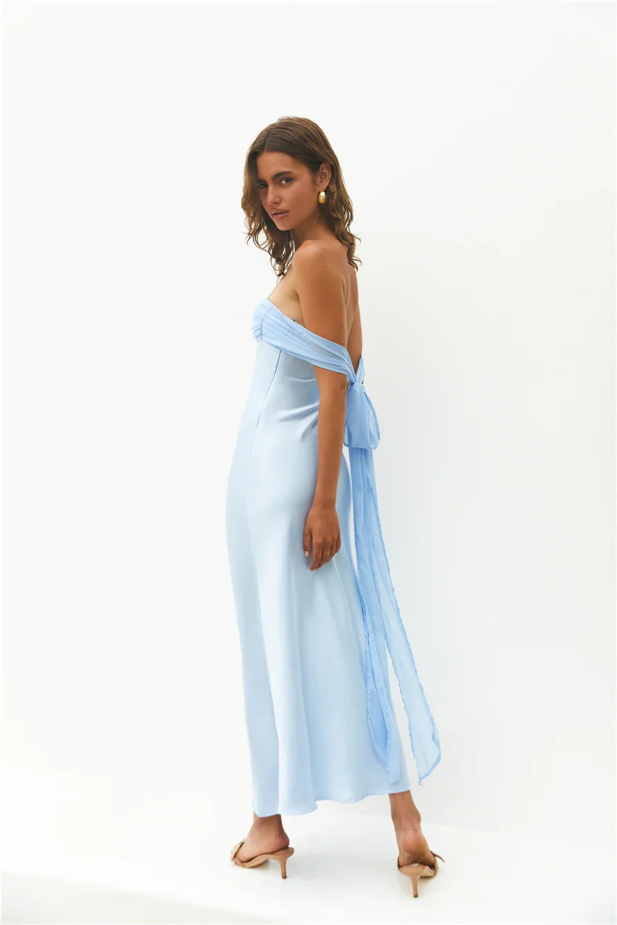 Cleo Cove Strapless Maxi Dress Blue