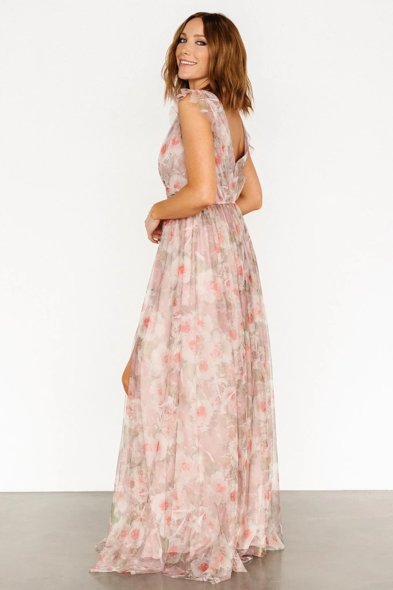 Carmine Maxi Dress | Mauve Floral