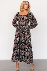 Della Dress | Black Multi Floral
