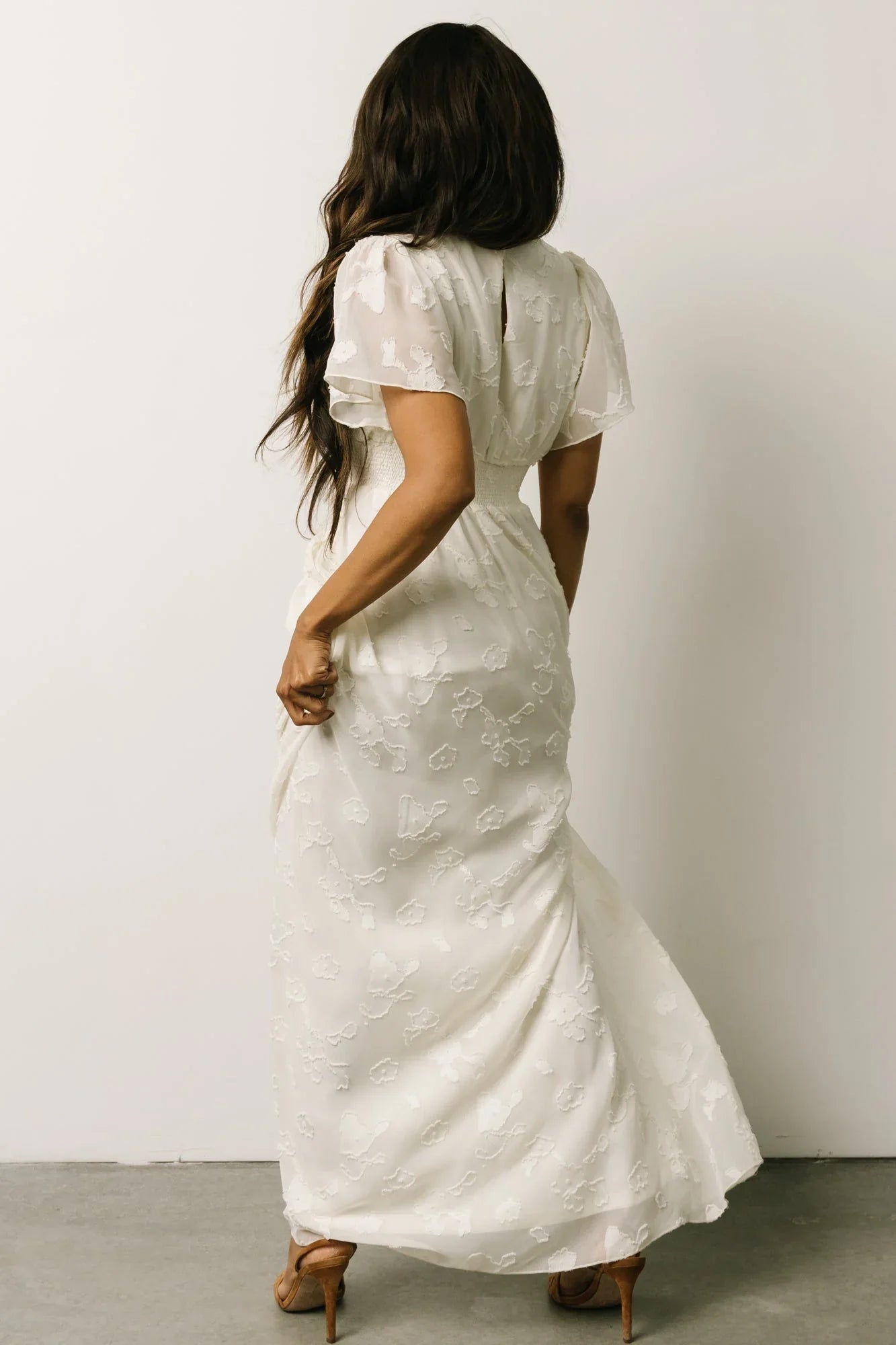 Evelyn Smocked Maxi Dress | Off White