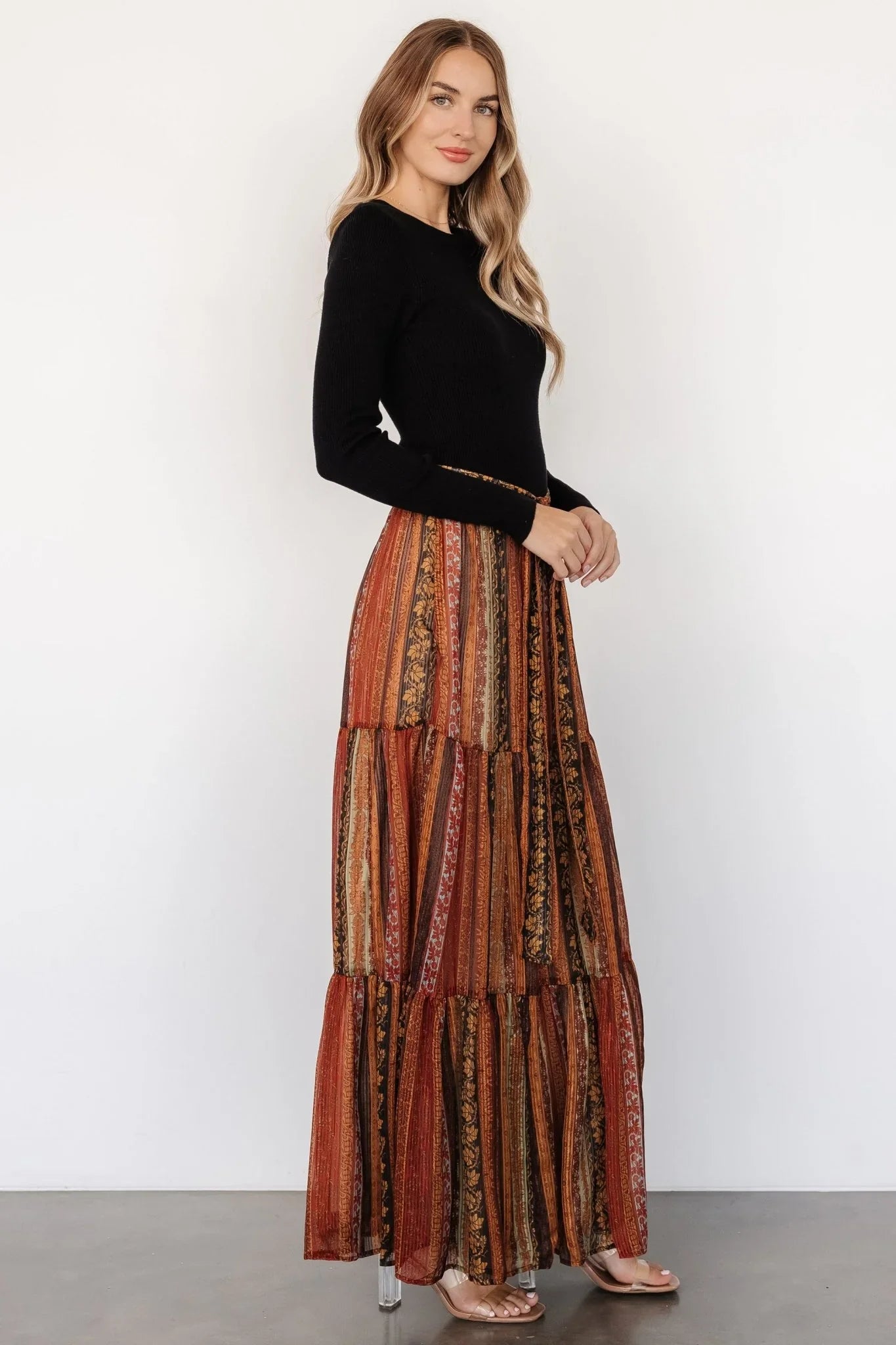 Emryn Sweater Dress | Black + Multi Print