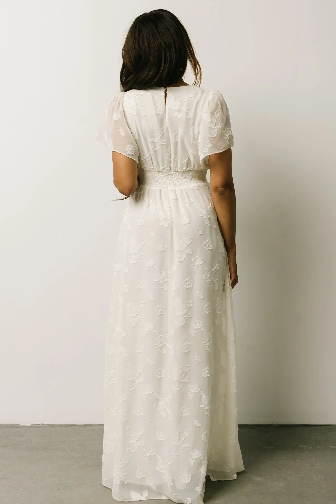 Evelyn Smocked Maxi Dress | Off White