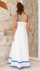 Daleyza Maxi Dress - White / Blue