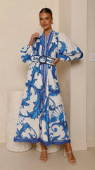 Carmal Long Sleeve Maxi Dress - Paradise